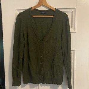 Reitmans Green Knit Cardigan Sweater